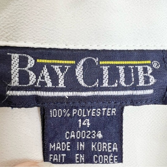 Vintage Bay Club ivory white flowy long sleeve blouse 14 - Picture 8 of 9